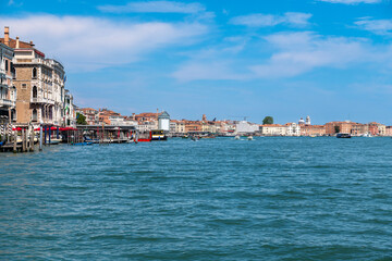 Fototapeta na wymiar Panoramic View of Venice Grand Canal and Cityscape