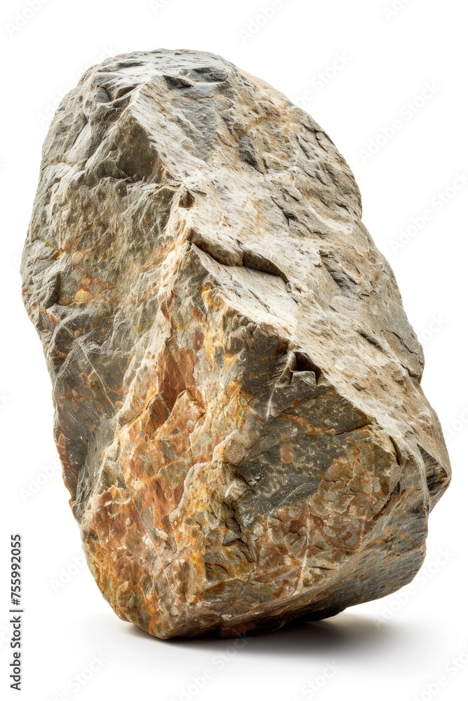 Aufkleber A large rock placed on a white surface, suitable for various design projects.