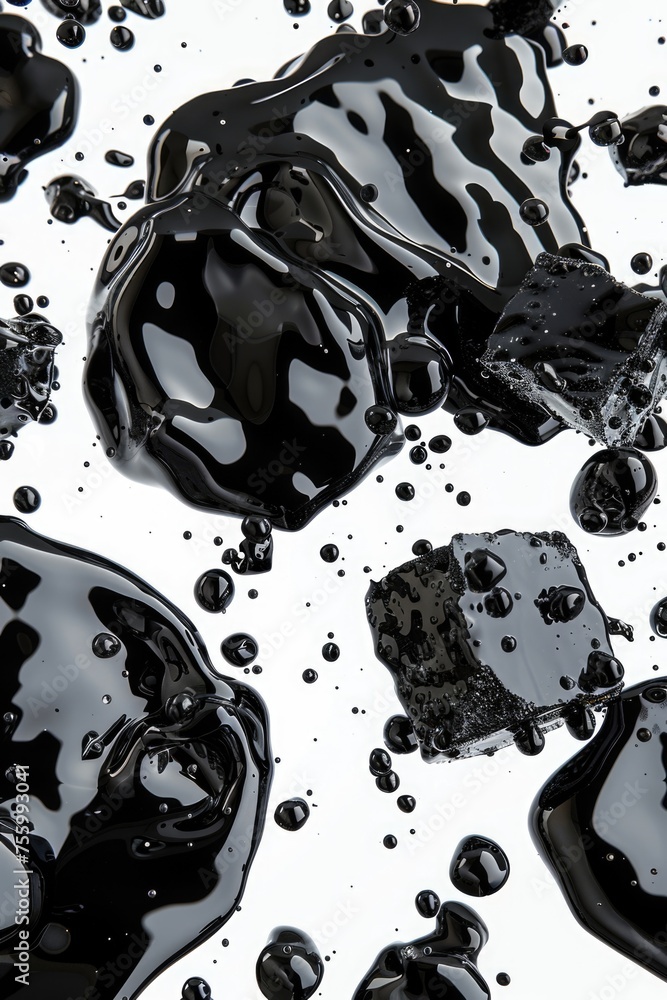 Poster Close up of black liquid on a white surface. Versatile image for various projects.