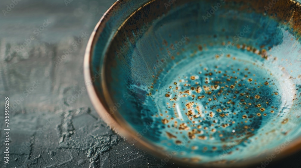 Poster a close up of a bowl on a table. suitable for food and kitchen related concepts.