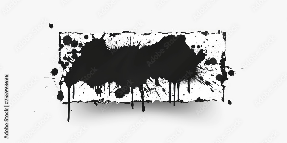 Poster black and white paint splatter, versatile for various design projects.