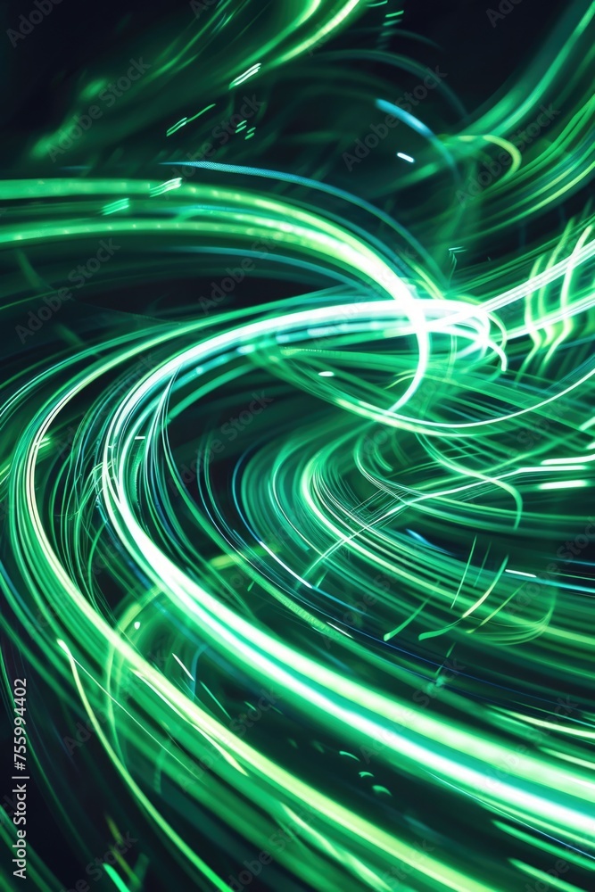 Poster a blurry photo of a green light. suitable for various design projects.