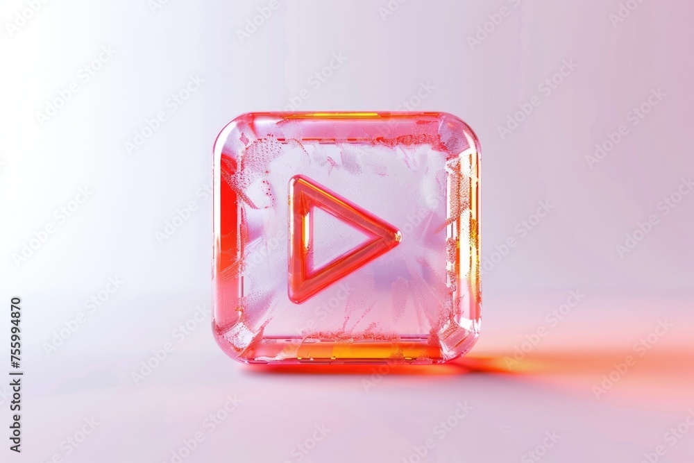 Poster Glass block with arrow, versatile image for various concepts.