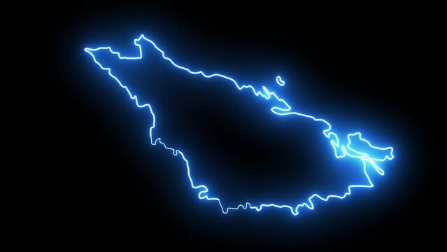 map of Nanaimo in canada with glowing neon effect