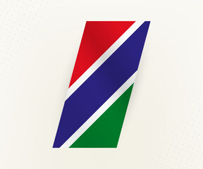Abstract modern vertical flag of Gambia on beige background with dots.