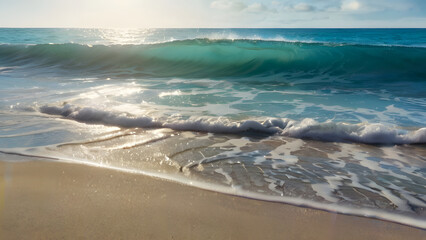 beautiful sandy beach and soft blue ocean wave2