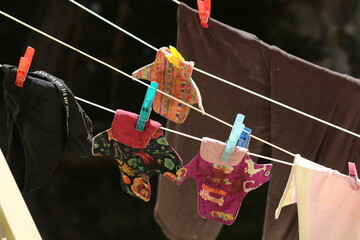 Sustainable Feminine Hygiene: Reusable Period Pads Air-Drying