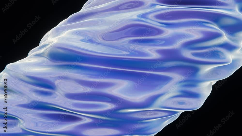 Poster absatract 3d liquid fluid aqua water wet splashing oild motion flow weird swirl shape seamless loop 