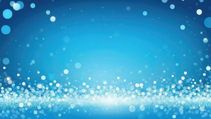 Abstract wallpaper featuring circle bokeh with a smooth blur effect in light blue, background filled with shiny, blurry light sparkles creating a texture suitable for seasonal events like Christmas