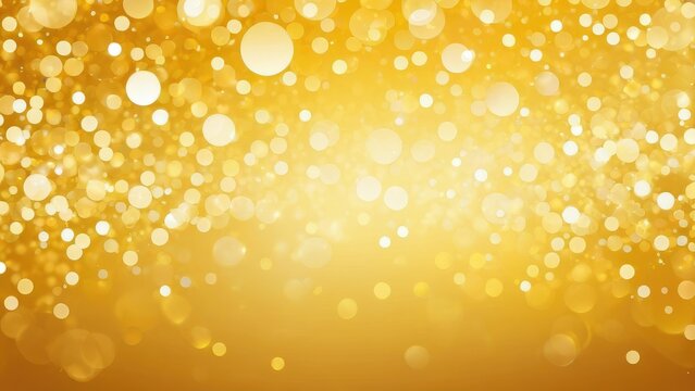 Circle bokeh design, wallpaper format, focus on smooth gradient of soft yellow hues creating a blur effect, background texture filled with shiny, blurry light sparkles, intended as a seasonal backdrop