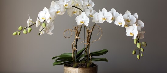 White orchid potted