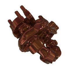 Metal abstract object,3d render