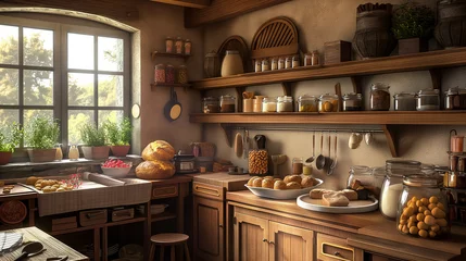 Selbstklebende Fototapeten Country Kitchen © Saltanat