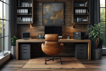 Minimalist Professional Office Desk with Tech Essentials