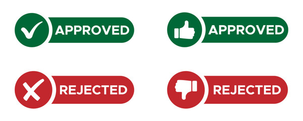 Approved and rejected vector flat icon concepts