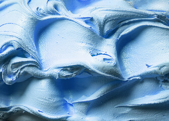 Frozen creamy Berry flavour gelato - full frame detail. Close up of a blue surface texture of Ice cream.