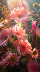Close-Up eines Strauß Blumen, Nahaufnahme eines Frühlingsblumenarrangements - obrazy, fototapety, plakaty