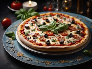 Freshly baked pizza napoletana