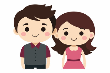 cute couple cartoon vector svg file