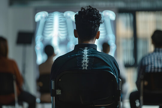 hronic pain education and empowerment, with a person attending a workshop or seminar to learn about pain management strategies and self-care techniques