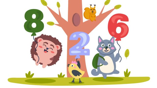 animation of learning to count with animals