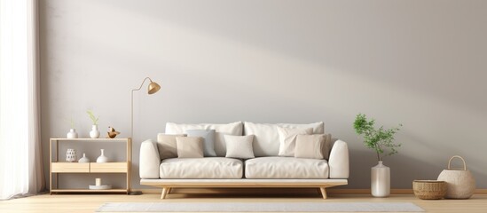 Modern living room interior background, home mock-up.