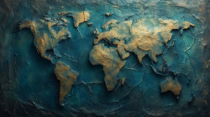 Artistic Relief Map of the World