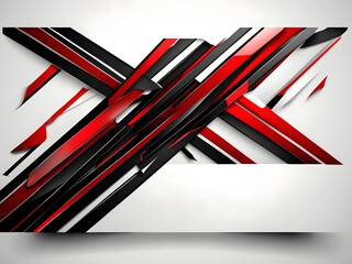 High contrast red and black glossy stripes. Abstract tech graphic banner design. Vector corporate background design