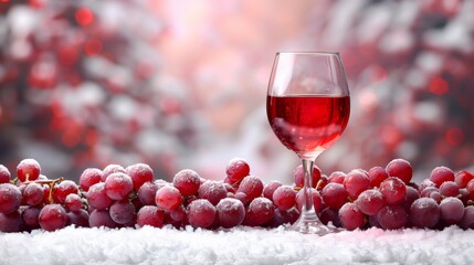 A glass of a wine is sitting next to some grapes, AI - obrazy, fototapety, plakaty