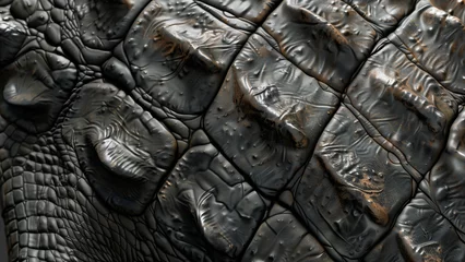 Wandcirkels tuinposter Nile Narrative: A Close-Up of Crocodile Skin © 대연 김