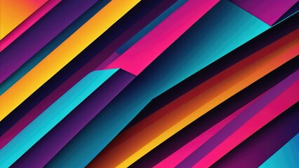 Geometric vector illustration featuring dynamic, colorful lines in a shadow style, stripes intersecting at various angles to create a vibrant composition suitable for wallpaper, banner, background