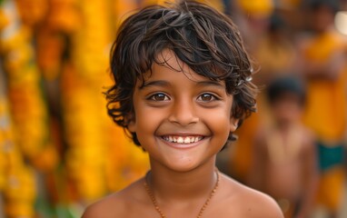 bambino indiano sorridente