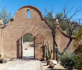 entry gate from church courtyard to pathways