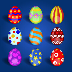 Vetores de ovos de Páscoa coloridos