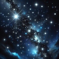 Shining bright star in a constellation
