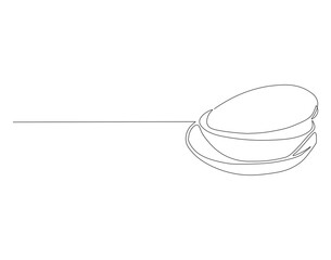 Continuous Line Drawing Of Stack Of Bowls. One Line Of Bowls. Bowls Continuous Line Art. Editable Outline.