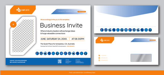 Business Invitation & two-side envelope Templates - Quick Execution Business Templates - Simplehive