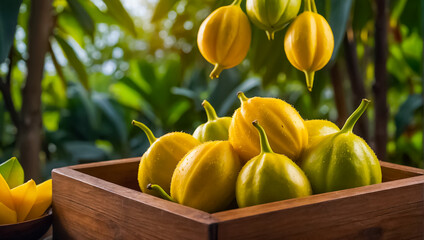 carambola in a box in nature tropical