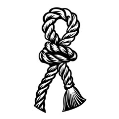 Rope tied in a knot with a tassel Vector Logo