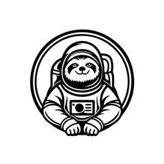 Sloth Astronaut Vector Logo