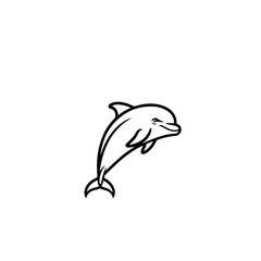 Obraz premium Smiling Dolphin Vector Logo