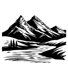 Tundra Landscape Vector Logo