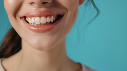 Obraz premium smiling woman with perfect white teeth generative ai