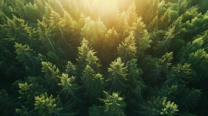 A competition among forest trees for sunlight, essential for their survival and sustenance of life. - obrazy, fototapety, plakaty