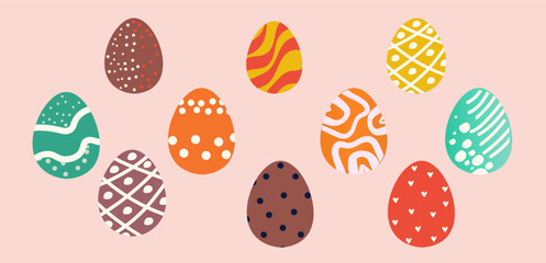 Easter holiday, Easter vector eggs and bunnies