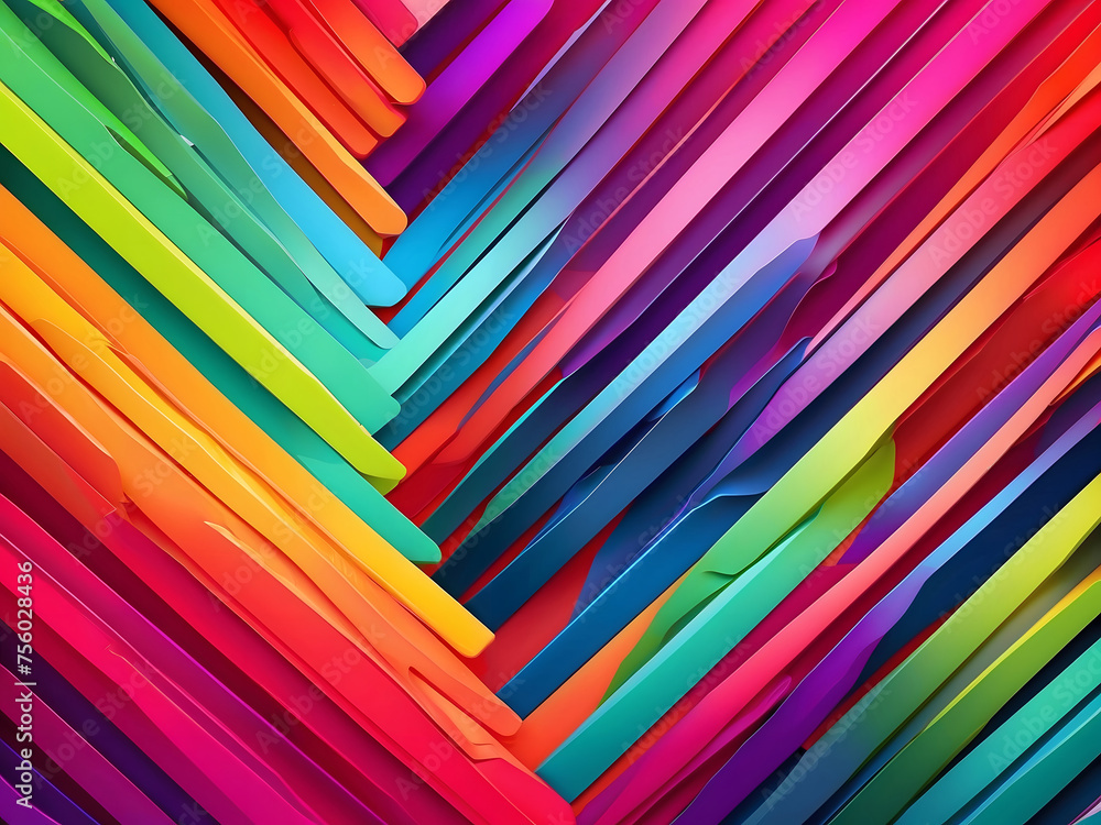 Poster multicolored minimal stripes abstract luminous tech background design. vector geometric banner desig