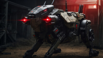 Fototapeta na wymiar Concept Assault K9 Robot