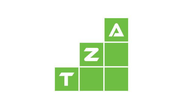TZA initial letter financial logo design vector template. economics, growth, meter, range, profit, loan, graph, finance, benefits, economic, increase, arrow up, grade, grew up, topper, company, scale