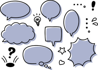 吹き出しのベクターイラストセット	
