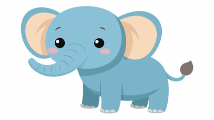 a cute baby elephant cartoon vector 